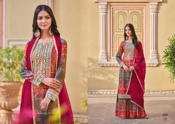 Rangoon Shiddat Trending Wear Musleen Kurti Sharara With Dupatta Collection